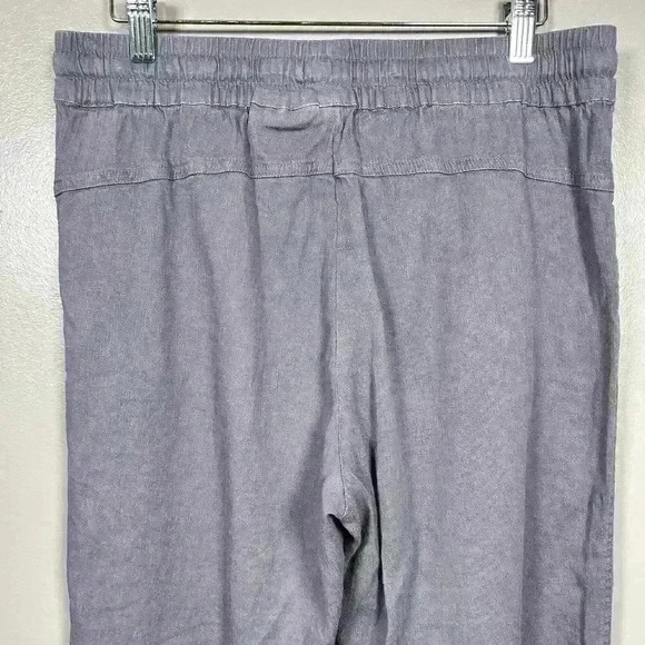 32 DEGREES Linen Blend Relaxed Lightweight Pant Gray Pull On Elastic Women S - Picture 8 of 9